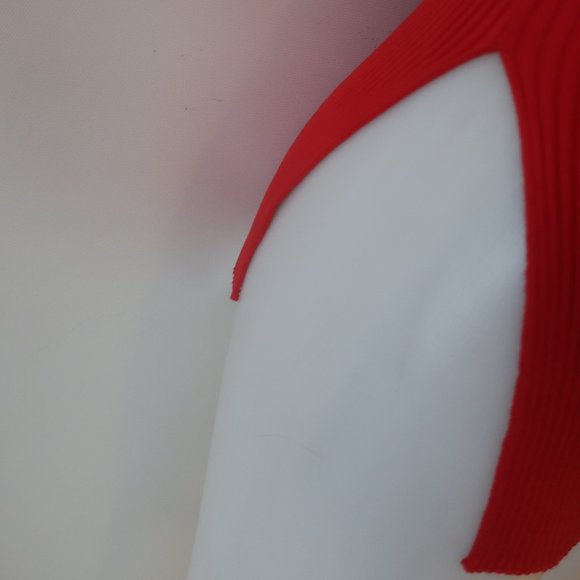 *Womens 3.1 Phillip Lim Red Ribbed Silk Blend Sleeveless Top M - Picture 6 of 11